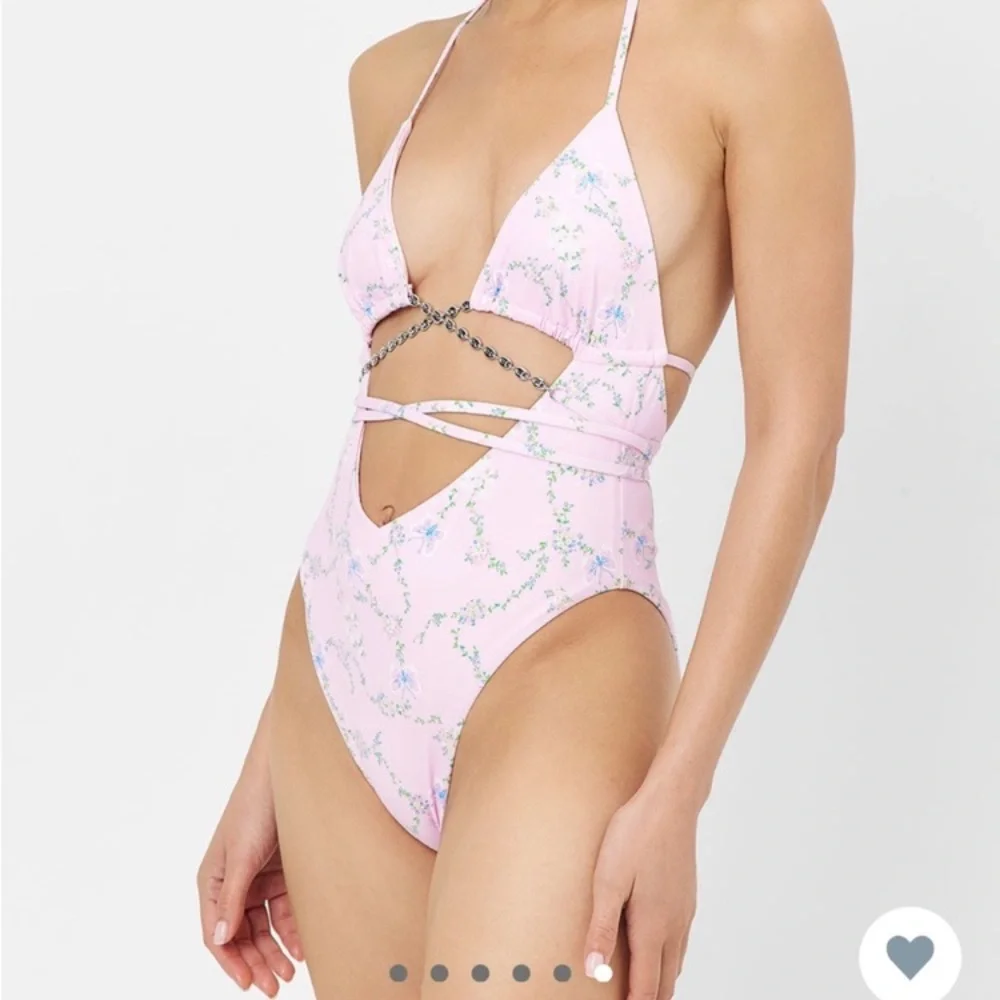 Frankie's Bikinis Pink Floral One Piece